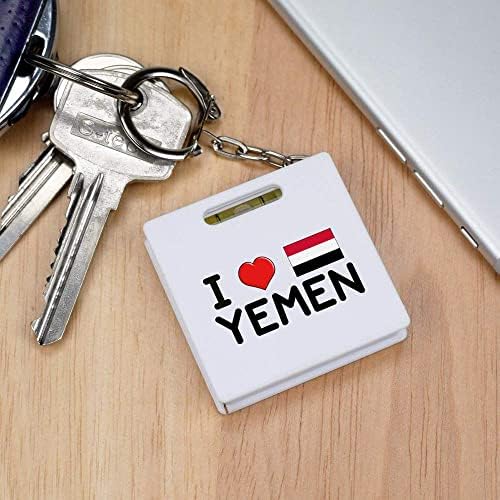Azeeda 'eu amo o iemen' fita de chaveiro/ferramenta de nível de espírito