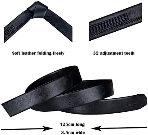 Cinturão de fivela dourada para homens, Yohowa Celra de Chave de Covilhão Automático Fu frugada Blackless para Jeans/Suje