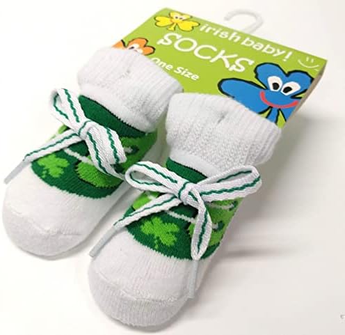 Botas de shamrock recém -nascidas verdes/brancas do bebê
