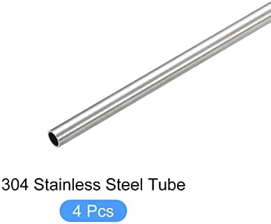 Metallixity 304 Tubo de aço inoxidável 4pcs, tubulação reta - para móveis para casa, máquinas