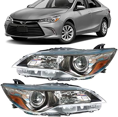 SILSCVTT FARÇONS Lâmpadas da cabeça frontal Substituição para 2015 2017 Toyota Camry Projector Faróis Par de esquerda+lado direito