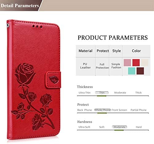 CCSMall para Xiaomi Redmi Nota 10 4G Caixa de carteira de rosa com pinça de couro PU com cartão de crédito Id Id Credit