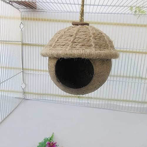 Wxbdd Natural Coconut Bird House Nest galpão periquyetets Parrot Finches Sparrows Robins Hamster Nest Cage