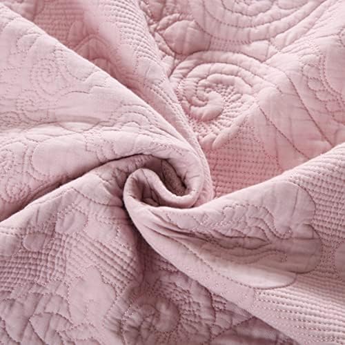 Hoplee algodão King Size Bedding Sets Pink Coverlet King Quilt Redding Set