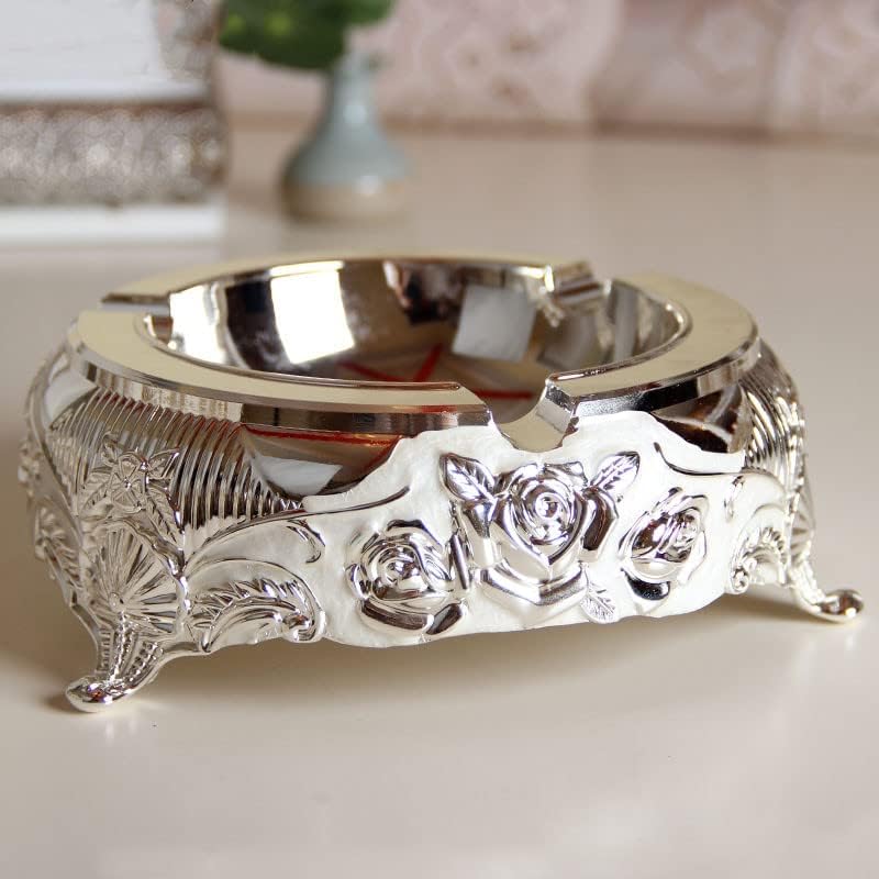 Ornamentos europeus de cinzas de metal dão presentes de mesa de chá de prata ouro