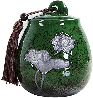 WSSC Lotus Pattern Pet Ceramics Urn Mea -Proof Funeral Memorial Coffin Box Cachado Cremation Cremação CAT 0815