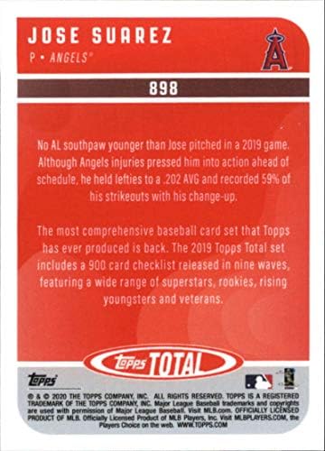 2020 TOPPS TOTAL BASEBALL 898 JOSE SUAREZ LOS ANGELES ANGELS CARTO OFICIAL DO TRADING MLB Online Exclusive Limited Print Run