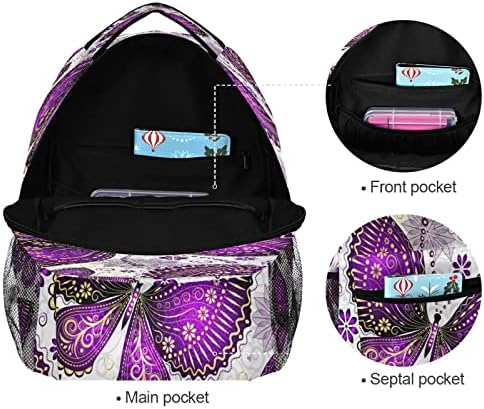 Alaza Butterfly Violet Flower Purple Travel Mackpack Business Daypack Fit Fit 15 polegadas Laptops para homens