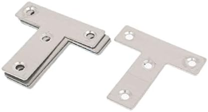 X-Dree 50mmx50mm T Forma T Placa ângulo Placa de canto plano Suporte de fixação 4pcs (50mmx50mm T Forma Ángulo de Placa Plano