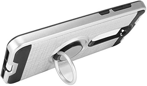 Z -Gen - Alcatel Onyx 5008R - Caixa de telefone híbrido com suporte de anel + protetor de tela de vidro temperado - prata