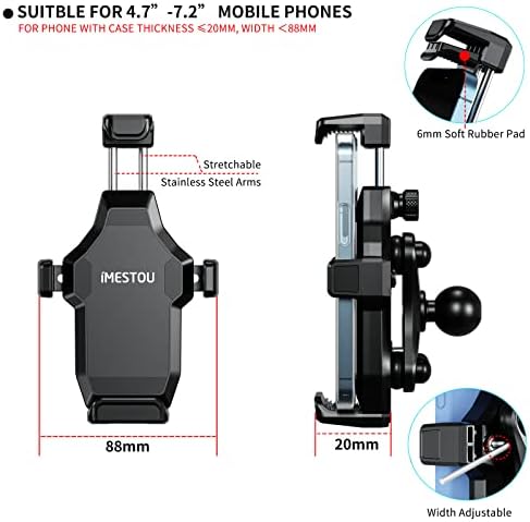 IMESTOU ANTI-VIBRAÇÃO MOOTE MONTAGEM DE MONTAGEM DO TODO DE BOLO 1 Portador de telefone de bola perfeito para ciclismo