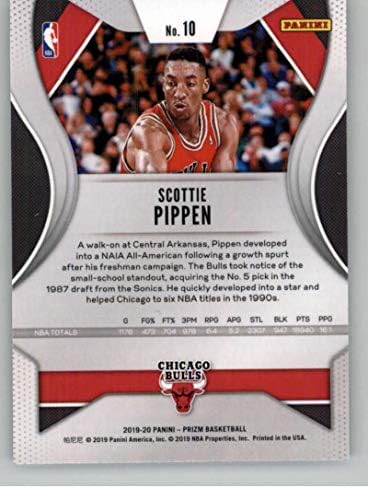 2019-20 Panini Prizm 10 Scottie Pippen Chicago Bulls NBA Basketball Trading Card
