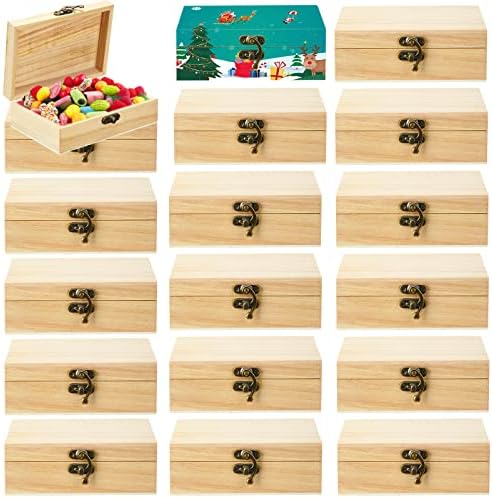 Caixa de madeira inacabada com jóias de jóias de caixa de madeira pequena de madeira de armas de madeira pequena caixa de recreação de caixas de lembrança de caixa de recreação de tesouro para armazenamento de artesanato para artesanato DIY Projeto de arte de armazenamento doméstico, 6 x 4 x