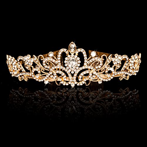 Princess Crown for Women, Crystal Queen Tiaras for Girls Bridal Hair Acessórios Presentes para Prom do Casamento de Aniversário, Partido de Noiva, Concurso, Traje de Natal do Halloween)