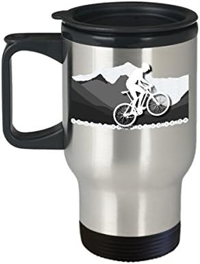 Mountain Bike Travel caneca engraçada Aço inoxidável Ciclismo de 14 onças para café ou chá