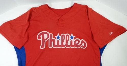 2007-10 Philadelphia Phillies Heiter Correa #77 Game usou Jersey Red Jersey - Jogo usou camisas MLB