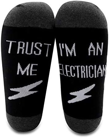 MBMSO 2 pares de meias eletricistas presentes engraçados de eletricista, confie em mim, eu sou um engenheiro elétrico