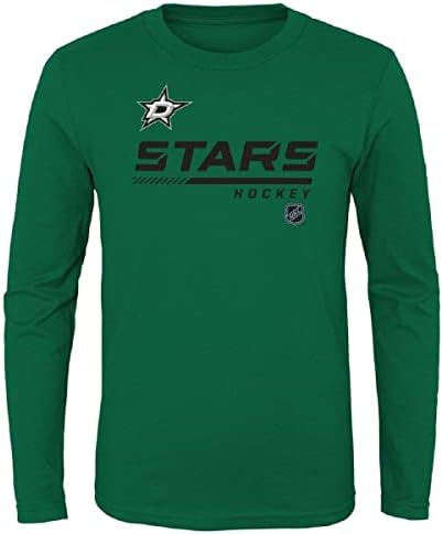 Camiseta de manga longa para a equipe de tamanho de juventude Dallas Stars
