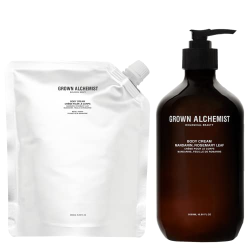 Kit de creme corporal de alquimista cultivado: mandarim, folha de alecrim. Creme hidratante nutritivo que repara e equilibra a pele