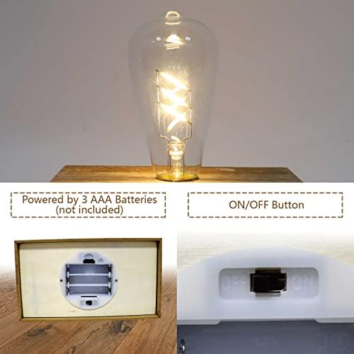 Yishine Battery Operated Table Lamp Wood Night Light Decorativa Tabela Luz para o quarto Luzes da sala de cabeceira Lâmpada de mesa