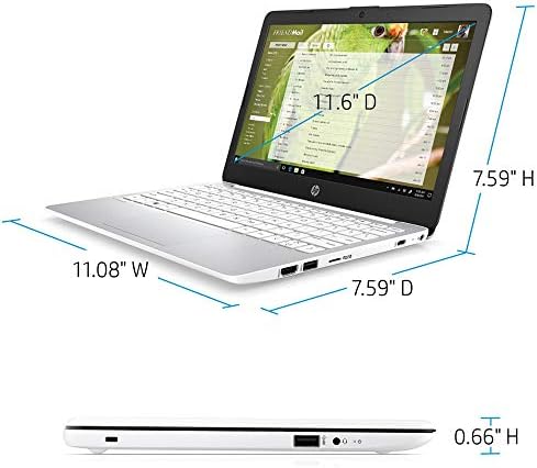 HP 2021 Stream 11,6 HD Laptop Computador, Intel Celeron N4000 Processador, 4 GB de RAM, 64 GB Emmc, Office 365 de 1 ano, webcam, Intel