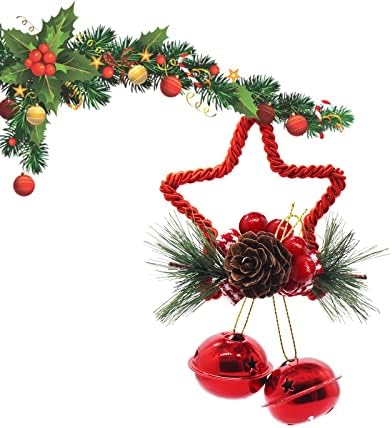 Ornamentos de sino de natal, árvores penduradas ornamentos de pentagrama sinos, árvore de natal decoração pendurada sinos de natal sino para festas de decoração de árvore de natal
