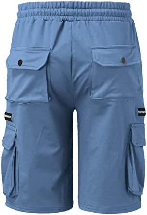 Ymosrh shorts masculinos shorts de trabalho de verão soltos calças casuais de cinco pontos com zíper de vários bolsos