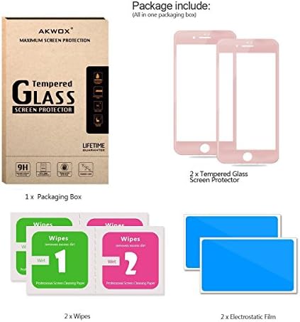 Protetor de tela Akwox para iPhone 7 Plus 8 Plus, capa completa iPhone 7 Plus 8 Plus Protetor de tela de vidro temperado com moldura de borda curva ABS, anti-Fingerprint