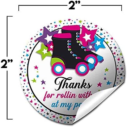 Vamos patinar com rolos de rolos de rolos com temas de agradecimento, etiquetas para crianças, adesivos de círculo de festas