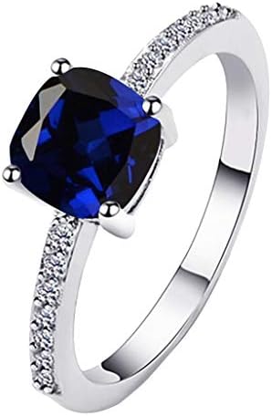 Anéis para mulheres requintadas minimalistas de diamante geométrico quadrado lateral anel de jóias de joalheria presente
