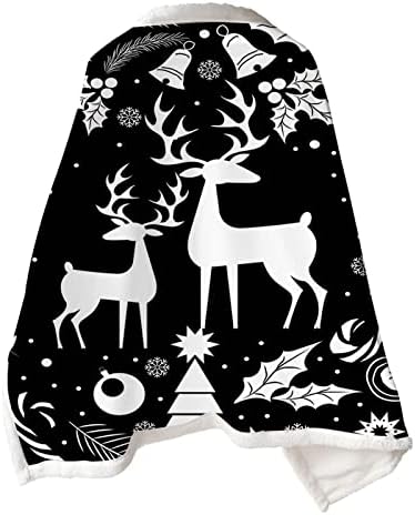Capa de sofá de inverno de malha quente e adultos de Natal viajam de lã grossa de designer espesso reversível