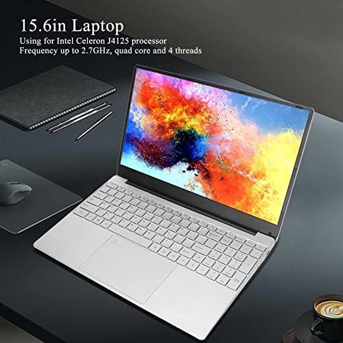 Laptop Auhx HD, laptop dos EUA Pluto Silver 15,6in Quad Core Backlit Teclado para entretenimento para casa