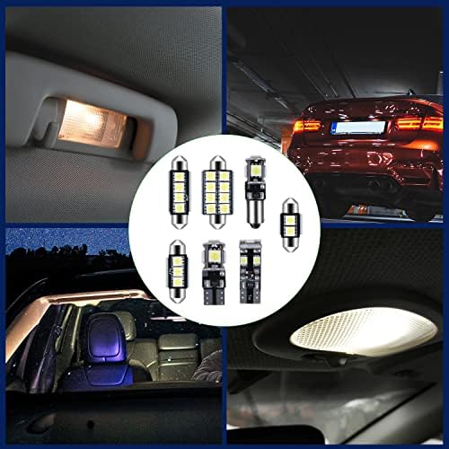 Kit de luz interior de LED AIEX, 23pcs T10 Luzes de carro interiores Bulbos LED LUZES DOME LED COM LUZ DE DECODO PAR