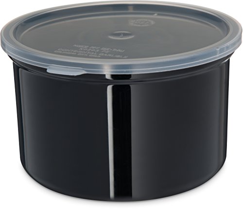 Carlisle FoodService Products Classic ™ Recuriner de armazenamento redondo com tampa, Curva de 1,5 litro, preto