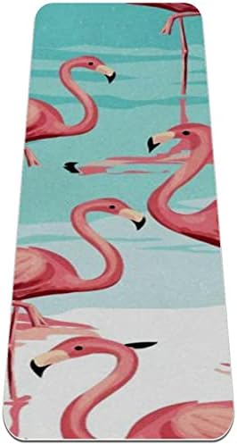 Yoga Mat, tapetes de ioga para treino doméstico, tapete de exercícios, tapetes de exercícios, pilates tapete, padrão de praia de flamingo rosa