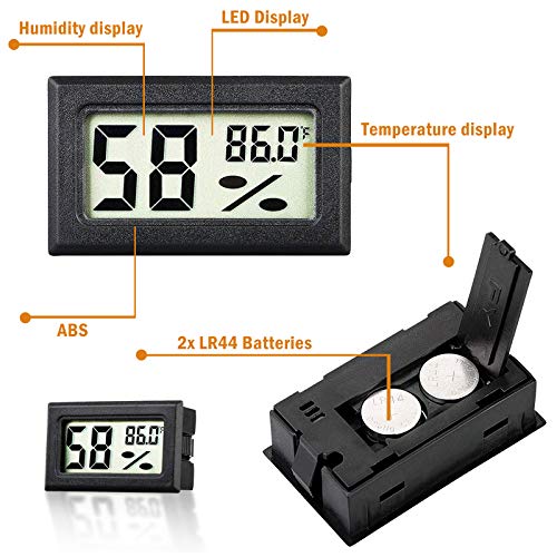 16 Pacote Mini Higrômetro Termômetro Indoor Outdoor, Digital Monitor de LCD Digital Medidor de umidade de temperatura para incubadores