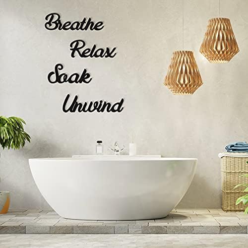 JETEC 4 PCS Fazenda Decores de parede do banheiro Relax Soak Unpind Breathe Word Word Palavra pendurada Decorative Cutout Palavra