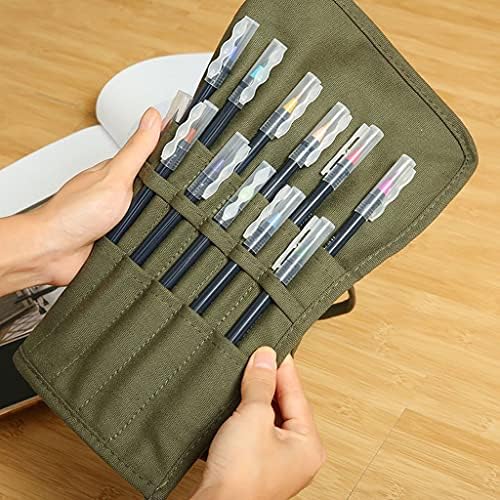 Uxzdx CuJux Brush Bag Artist Desenho de caneta aquarela Roll Up Canvas Binco de tinta de óleo Casos de pincel de tinta do suporte