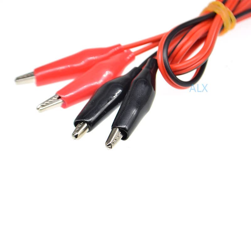 1pcs 1 metro de extremidade dupla e preto clipes de cabo de jumper de cabos de teste de fios de arame