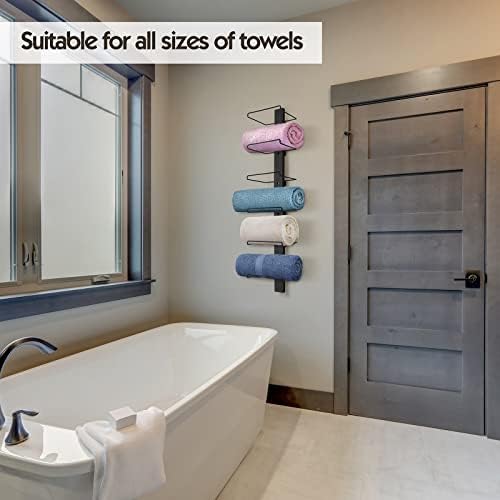 Toalhas Tipsytree Racks para toalhas de toalhas de banheiro armazenamento de toalhas de banheiro montado na parede,