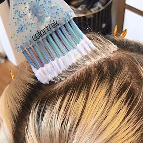 Colortrak 3 Pacote de pincel de cor de cabelo com alças de glitter para destaques, tonalidade e coloração seções de cabelo