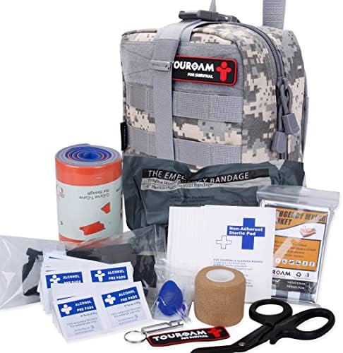 TUROAM IFAK MOLLE TRAUMA KIT- Sobrevivência de emergência Kit de primeiros socorros, bolsa de administração tática militar