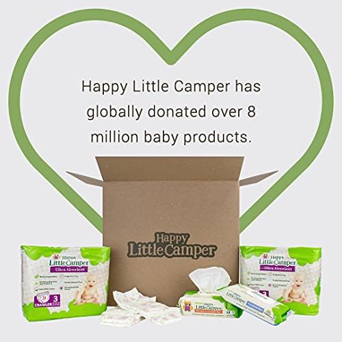Happy Little Camper Natural Cotton Baby Tonecas com Aloe vera e vitamina E, sem cloro, biodegradáveis ​​e dermatologicamente
