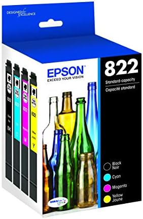 Epson T822 Durabrite Ultra -Pink Capacidade Black & Color -Cartridge Combo Pack & T822 Durabrite Ultra Ink Capacidade Padrão Capacidade Cartucho preto