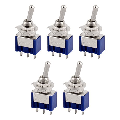 Aexit 5 PCS Produtos de rede de rede ligados/na 2 Posição Spdt trava interruptor de alternância CAC 125V/6A Blue