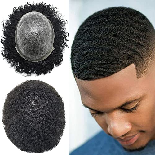 Toupee Afro para homens negros unidade de cabelo de 12 mm
