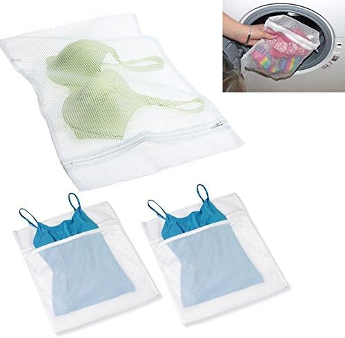 2 sacos de lavagem de lavar roupa com zíper 10x12 malha líquida delicada roupas de sutiã de sol