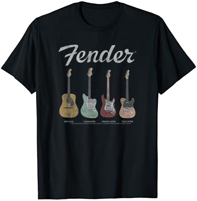 T-shirt de linha de guitarra vintage Fender