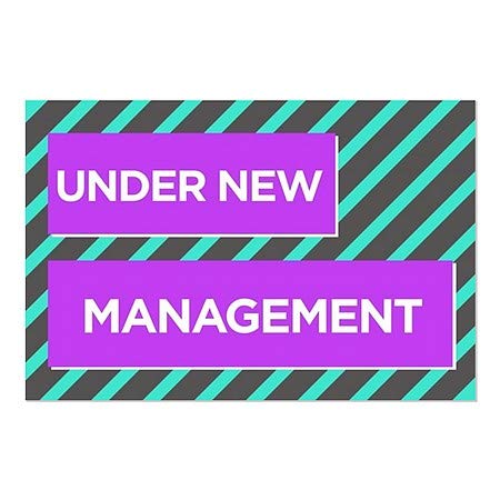 CGSignLab | Sob New Management -Modern Block Janela se apega | 18 x12