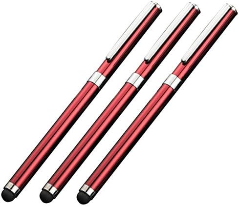 Works Pro Stylus + caneta para Samsung SM-X205 com toque de alta sensibilidade personalizado e tinta preta! [3 pack-vermelho]